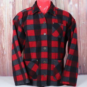 Ride Snowboarding Plaid Button Up Fleece Jacket